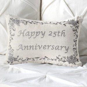 ❤️ Endless Love Embroidered 25th Anniversary Pillow